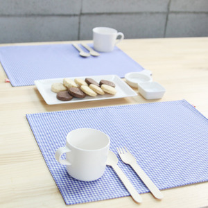 잉글랜드 블루 체크 방수 home table mat